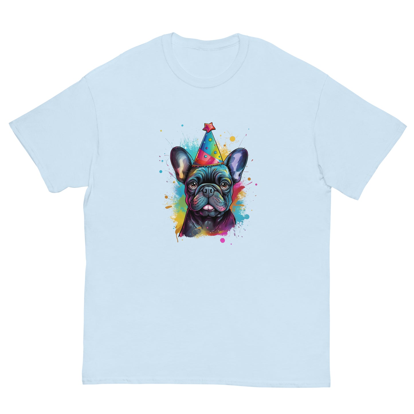 Festive Birthday Frenchie - Joyous Graphic T-shirt - Frenchie Emporium