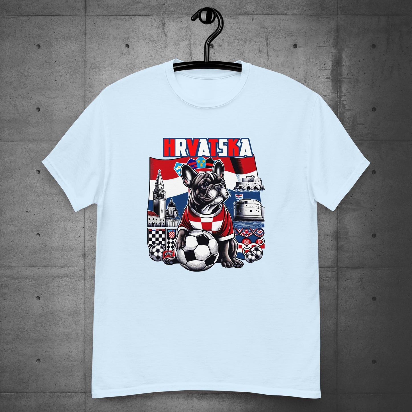 Frenchie Croatia Football Fan Unisex T-Shirt