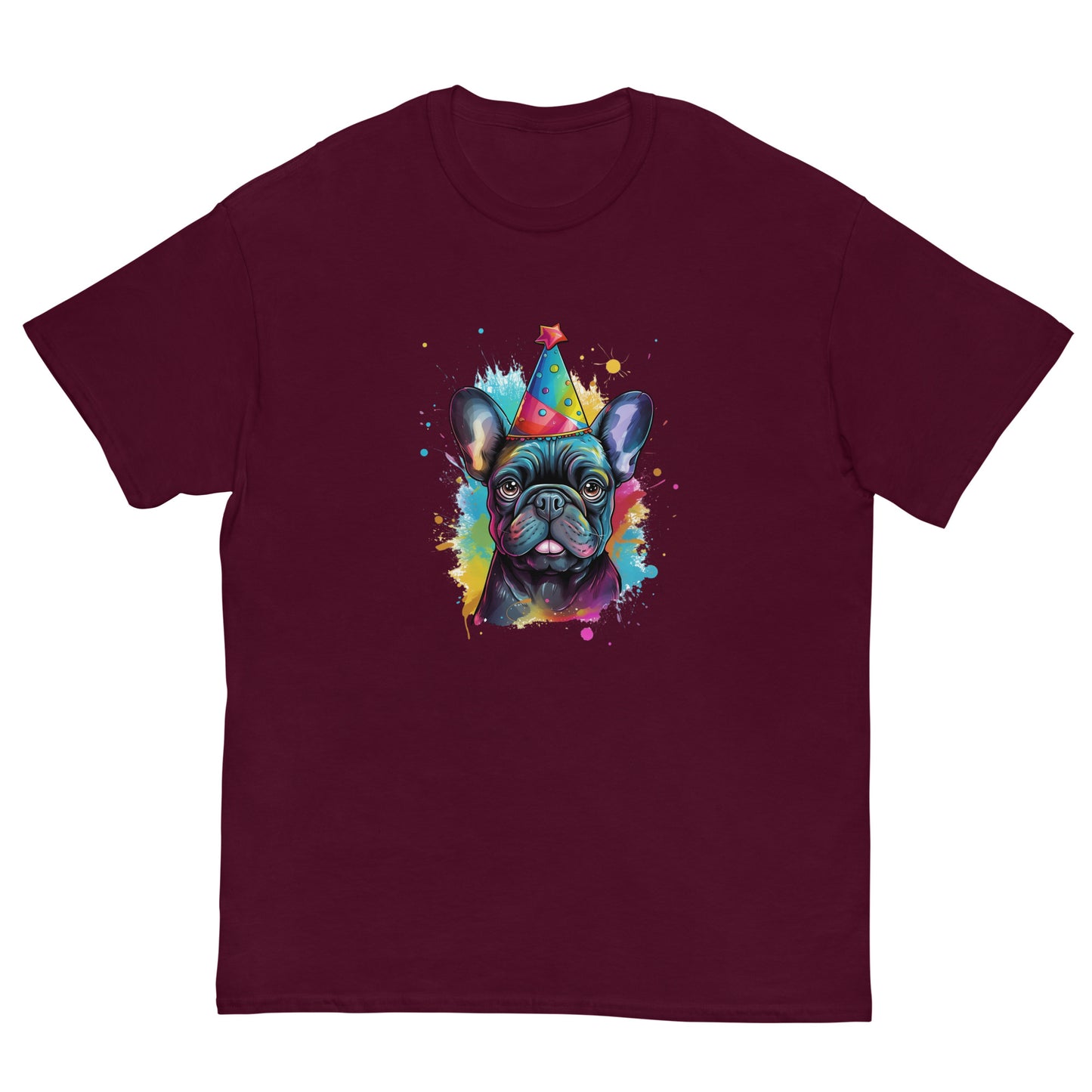 Festive Birthday Frenchie - Joyous Graphic T-shirt