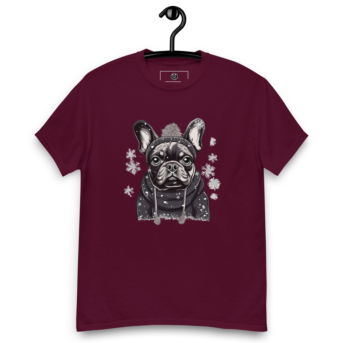 "Snowflake Serenity Frenchie" Unisex T-Shirt - Frenchie Emporium