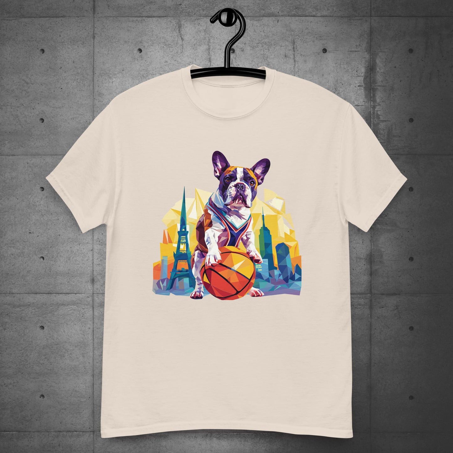 French Bulldog Hoops Hound in the City Unisex T-shirt