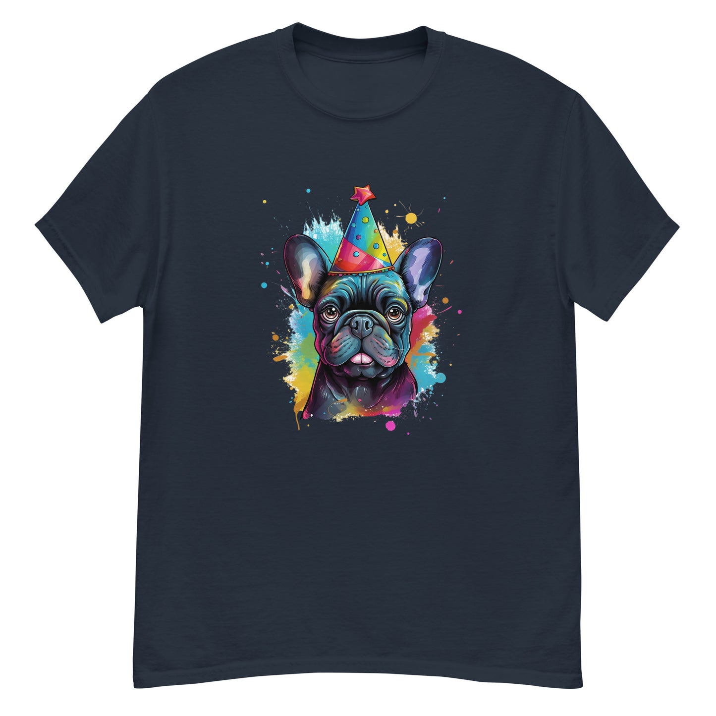 Festive Birthday Frenchie - Joyous Graphic T-shirt