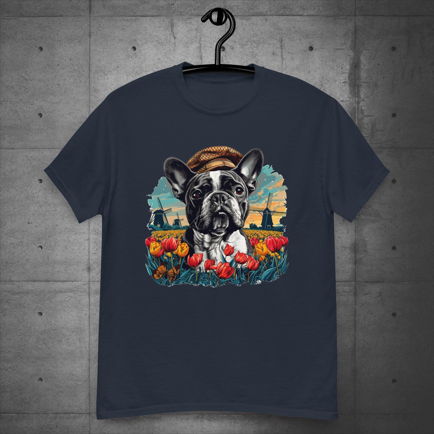 Frenchie vibrant Tulip Field - Unisex T-Shirt - Frenchie Emporium