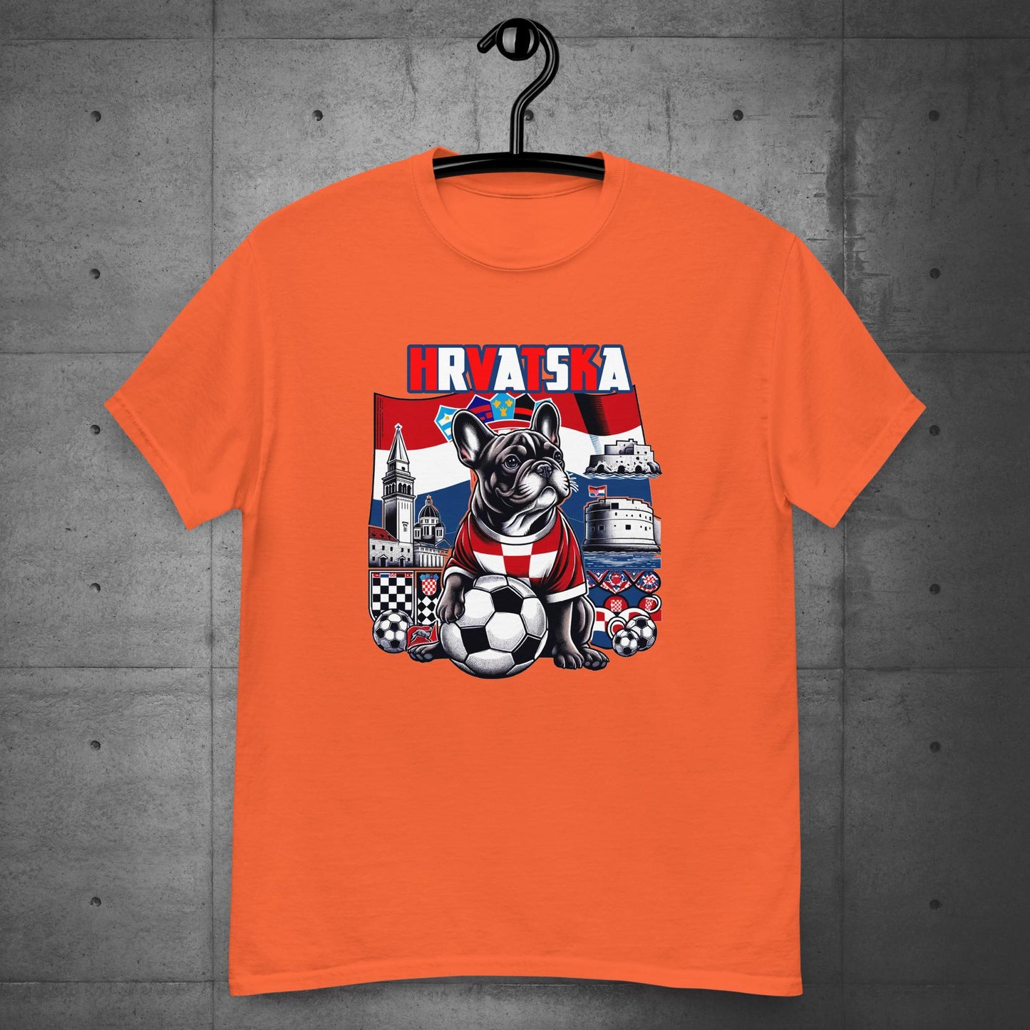 Frenchie Croatia Football Fan Unisex T-Shirt