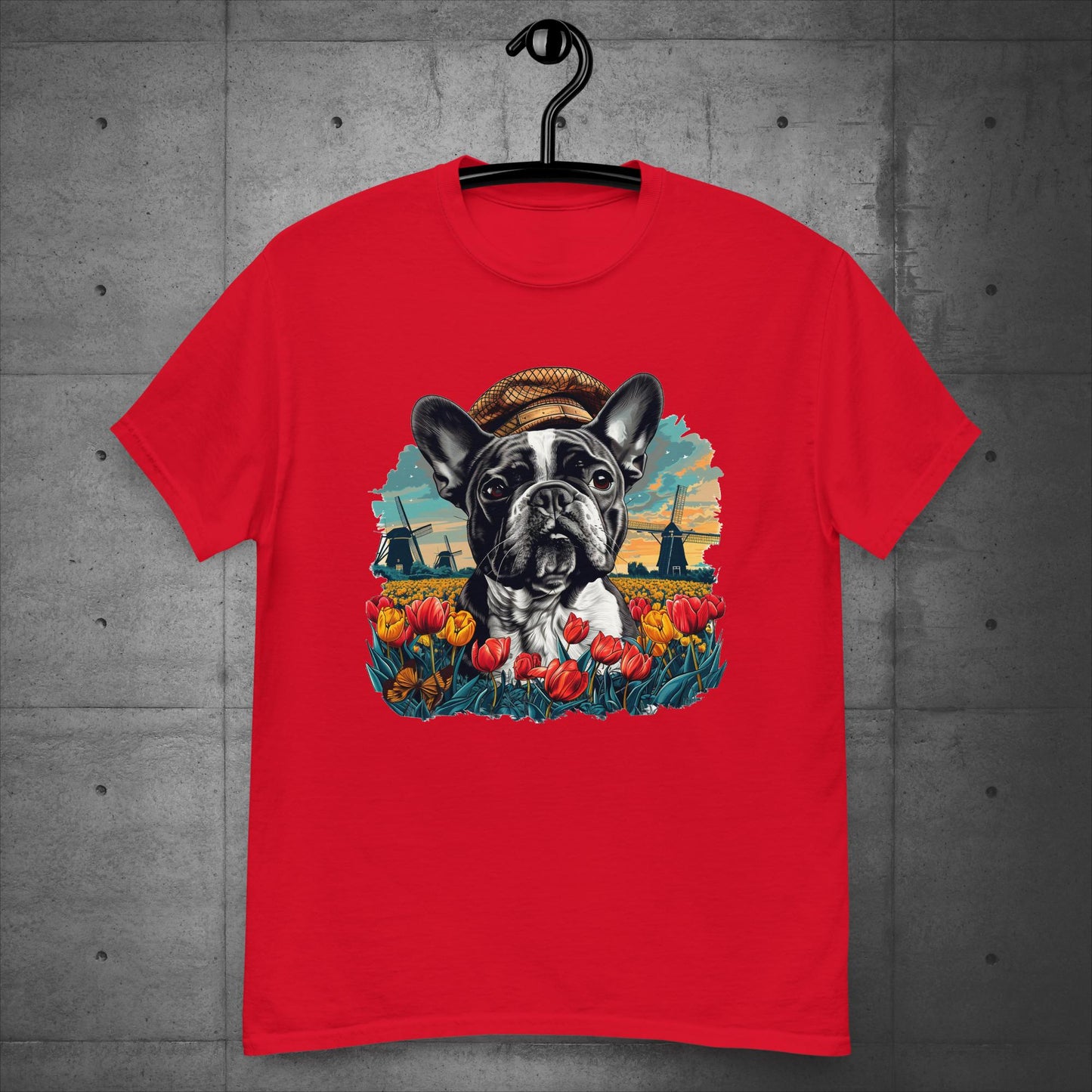 Frenchie vibrant Tulip Field - Unisex T-Shirt - Frenchie Emporium