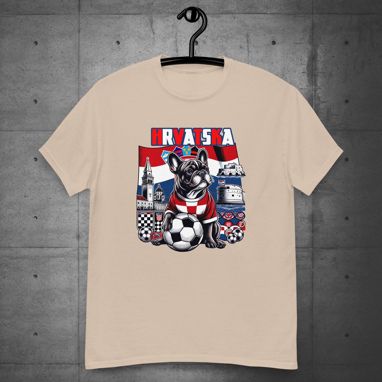 Frenchie Croatia Football Fan Unisex T-Shirt