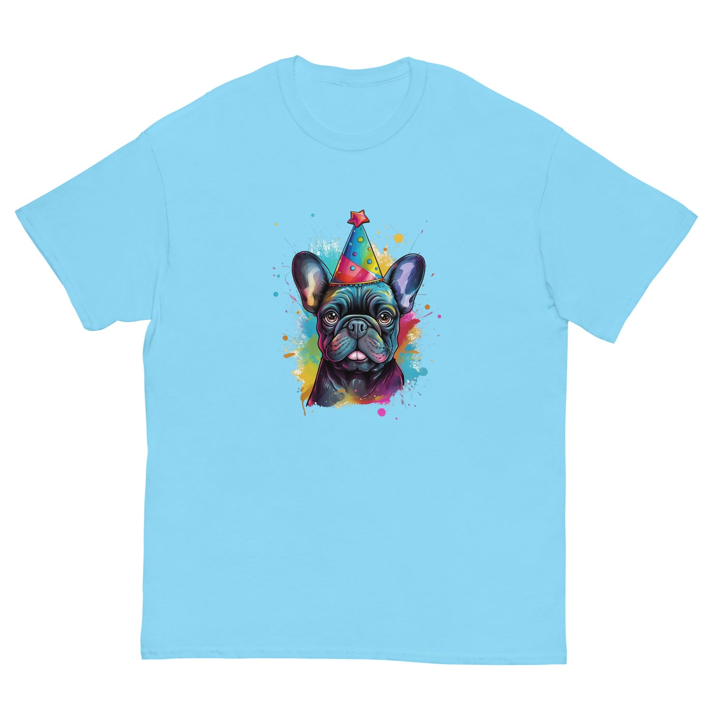 Festive Birthday Frenchie - Joyous Graphic T-shirt