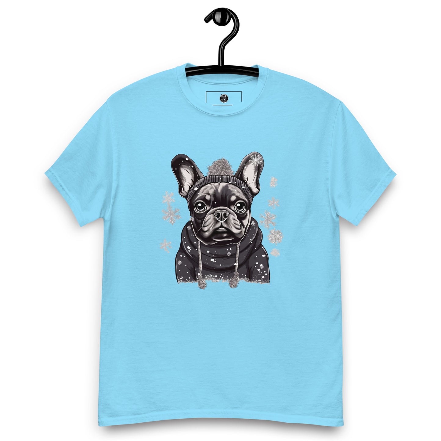 "Snowflake Serenity Frenchie" Unisex T-Shirt