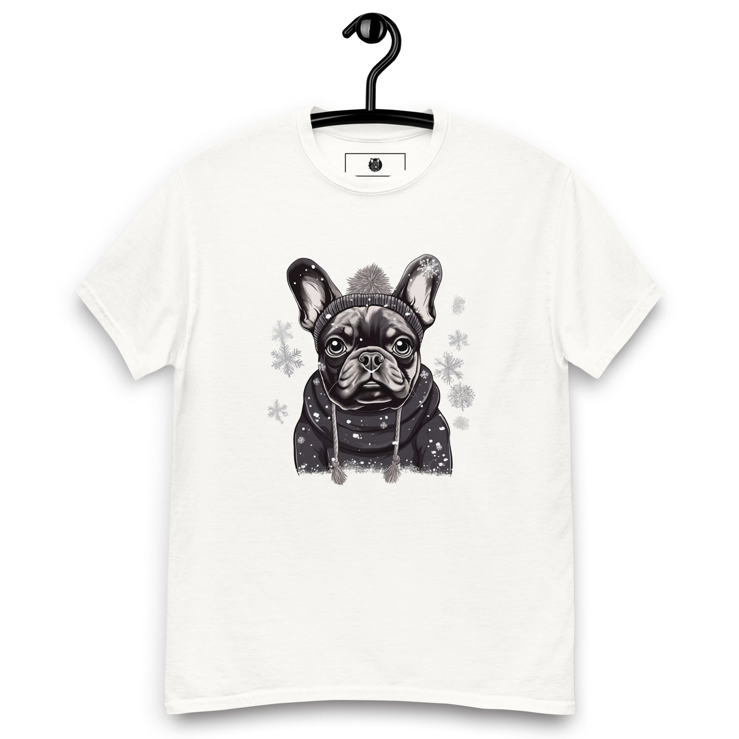 "Snowflake Serenity Frenchie" Unisex T-Shirt - Frenchie Emporium