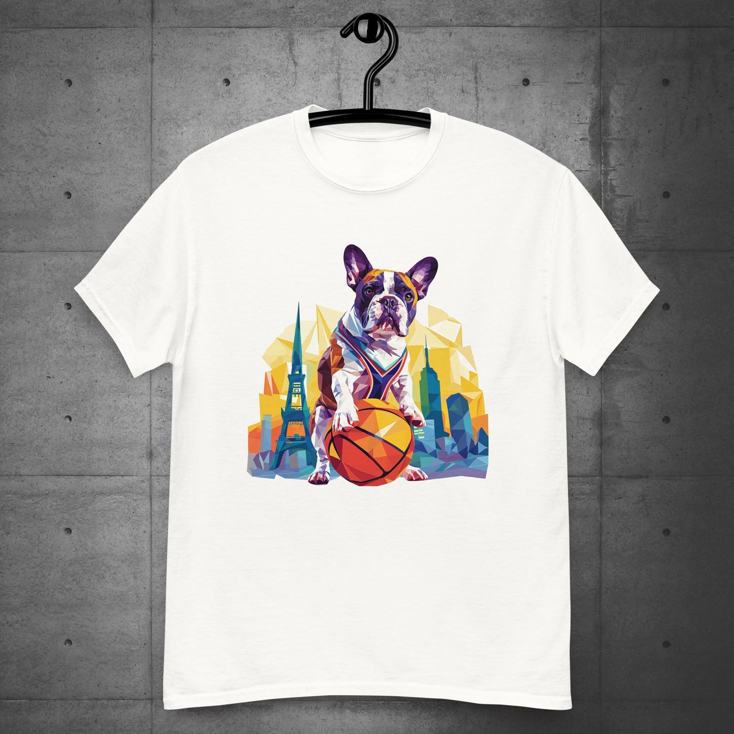 French Bulldog Hoops Hound in the City Unisex T-shirt