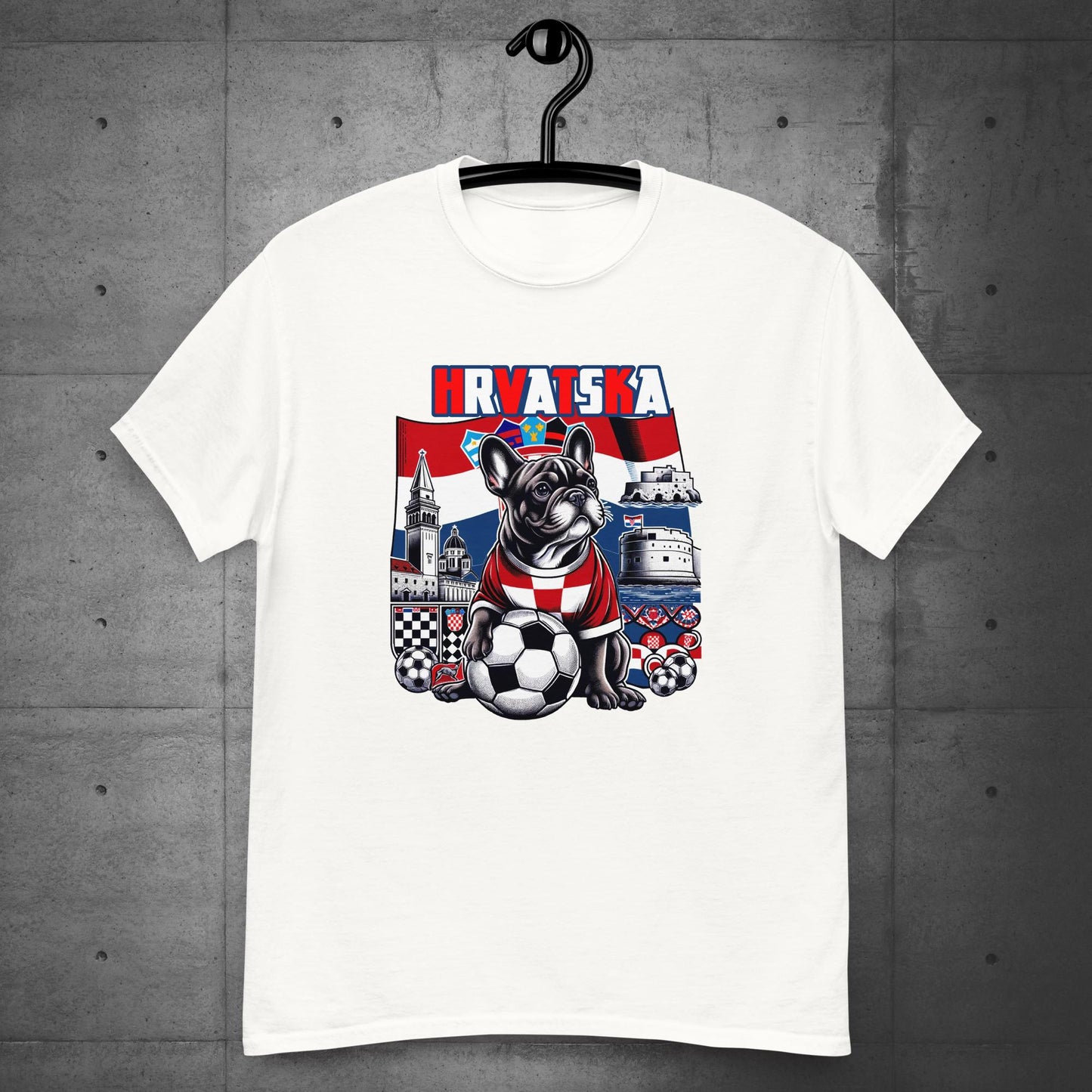 Frenchie Croatia Football Fan Unisex T-Shirt