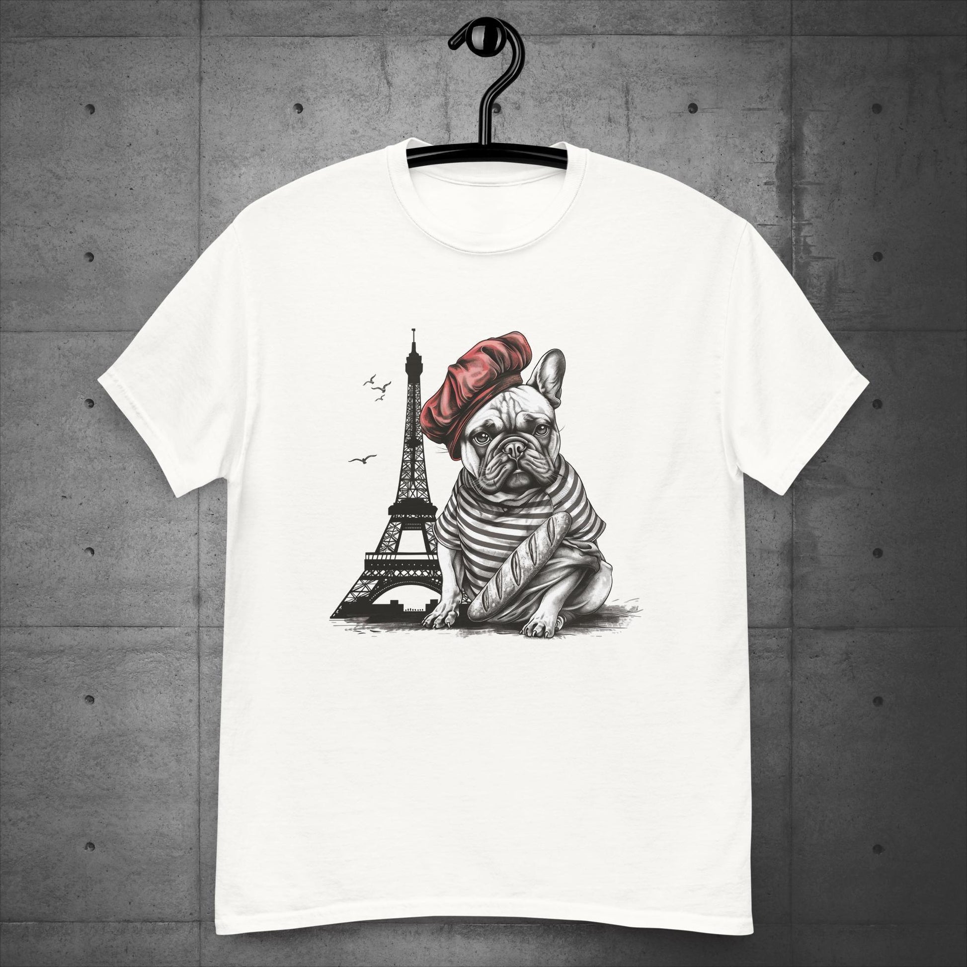 Unisex Frenchie at the Eiffel Tower T-Shirt: - Frenchie Emporium