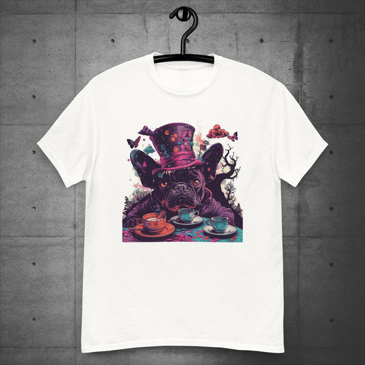 Alice in Wonderland Frenchie Tea Party - Unisex T-Shirt