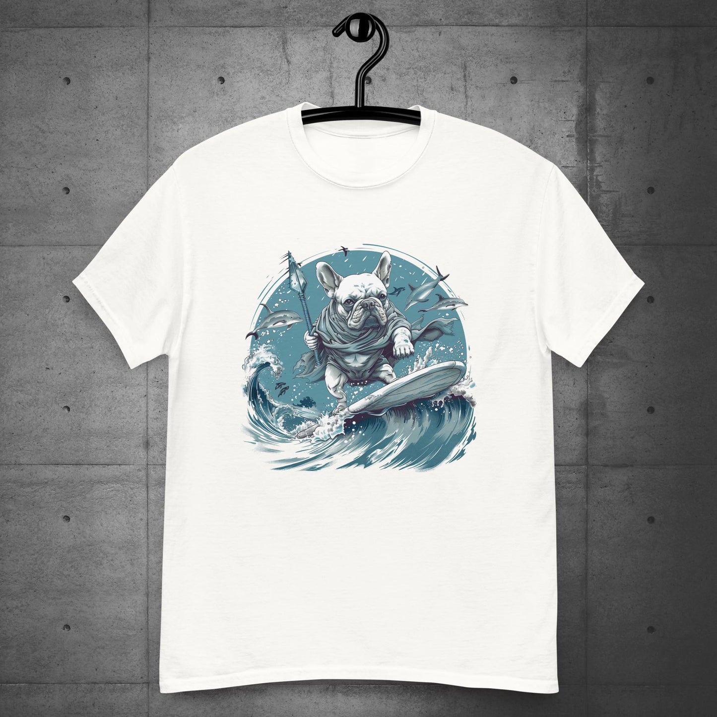 "Surfing Seas" Frenchie - Unisex T-Shirt