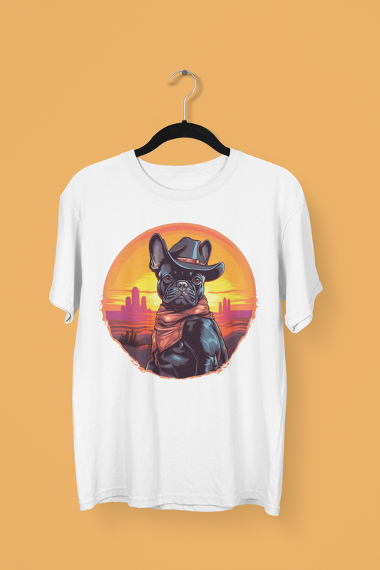 Wild West Cowboy Style Frenchie T-shirt