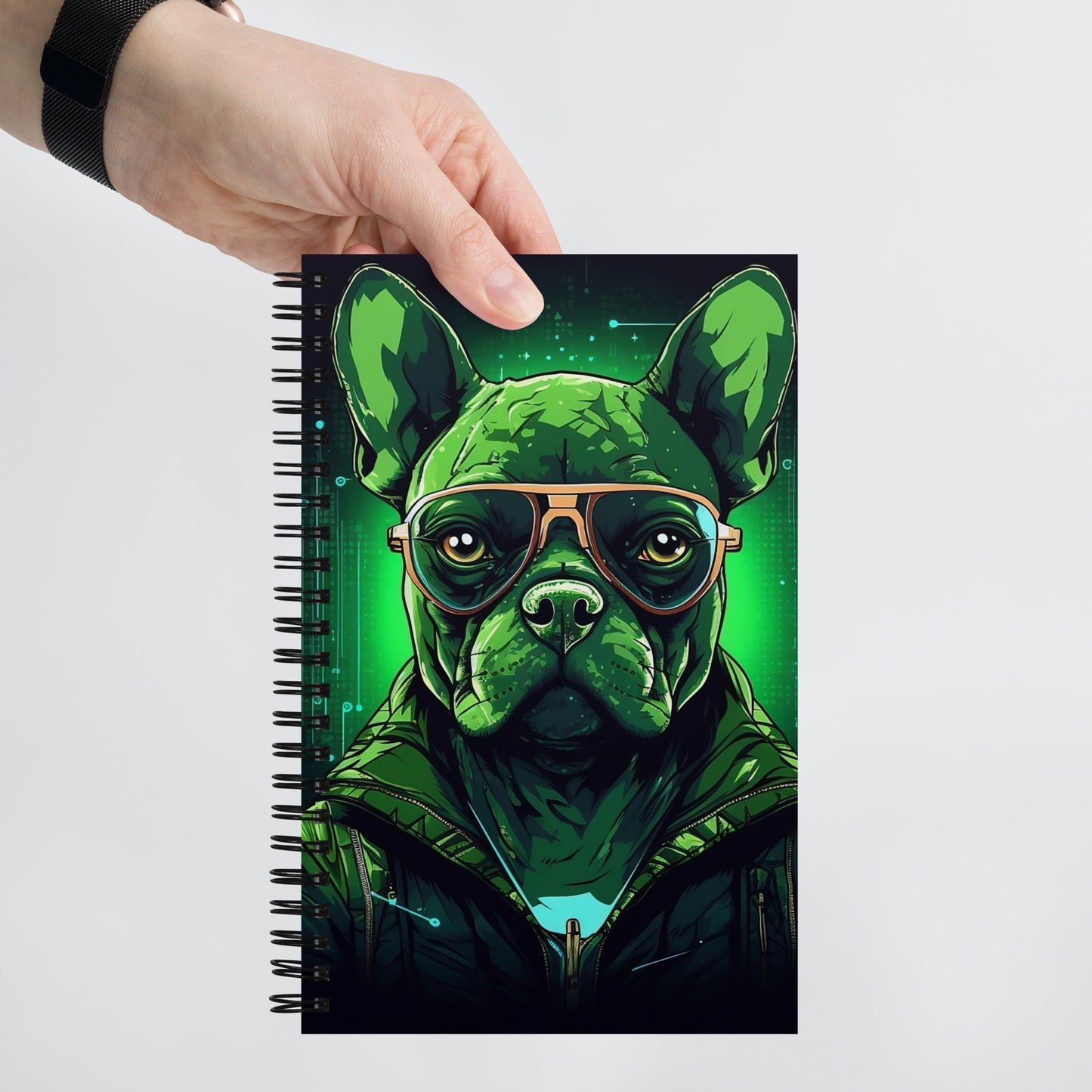 Cyber Frenchie - Futuristic Cyberpunk-Inspired Notepad