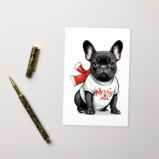 Merry X-Mas Frenchie - Postcard - Frenchie Emporium