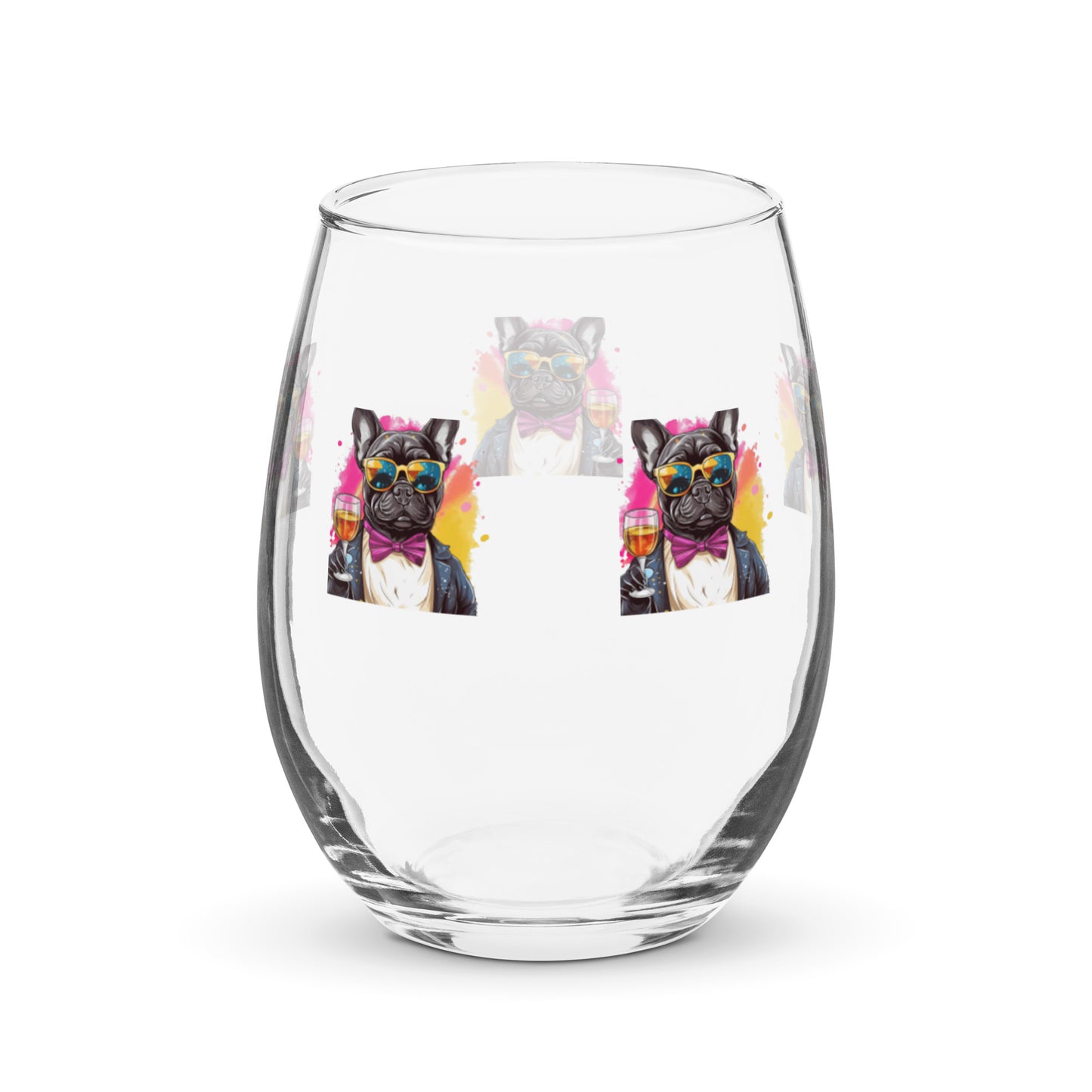 Frenchie Cheers!  wine glass