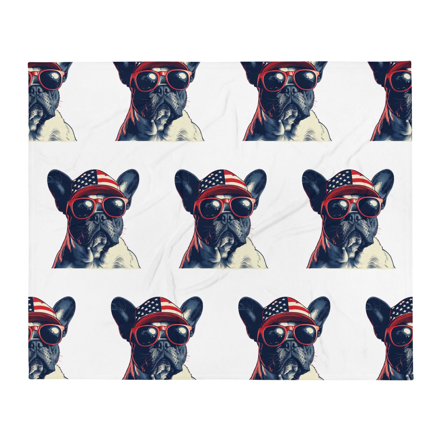 French Bulldog Pride of America - Throw Blanket