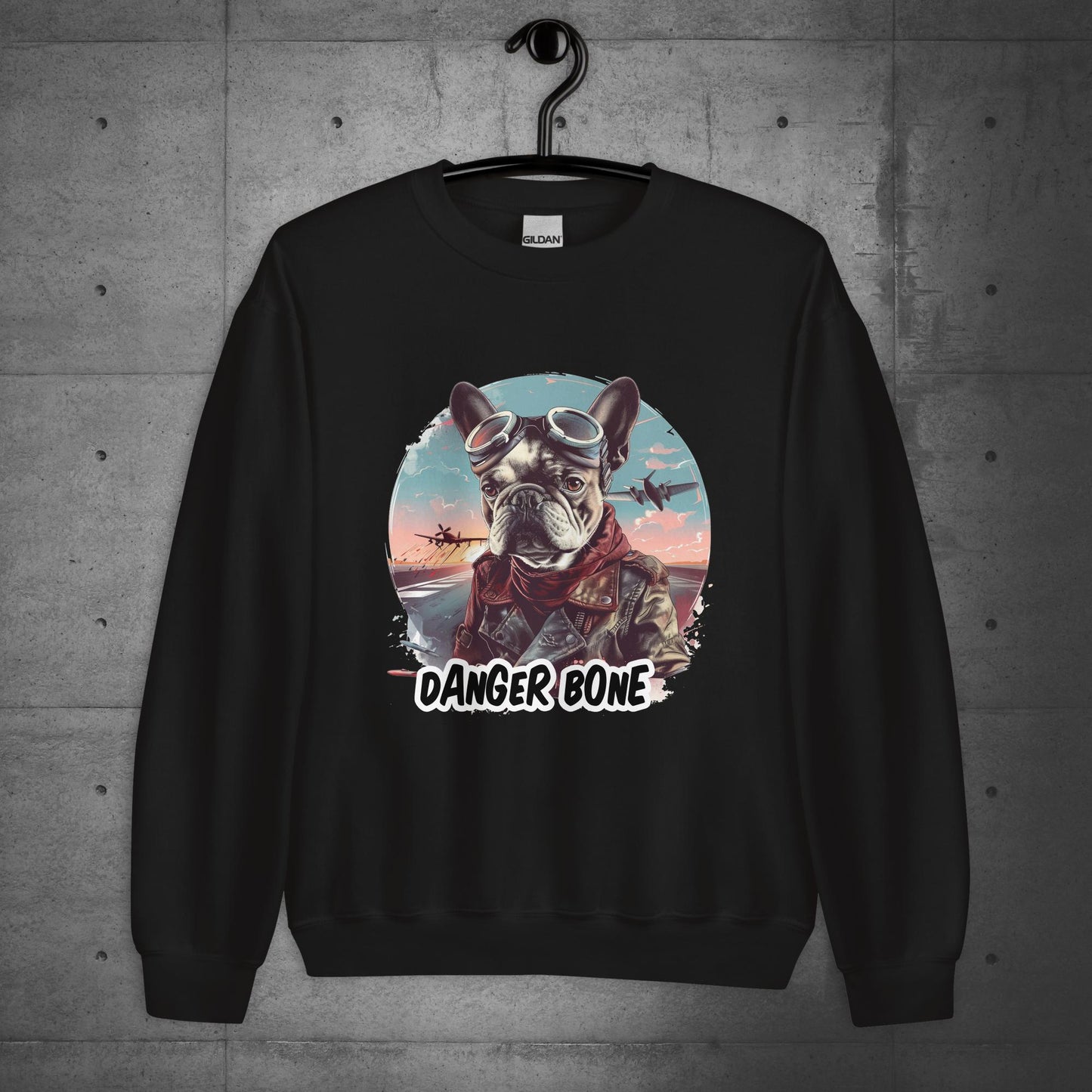 Frenchie Danger Bone Unisex Sweatshirt