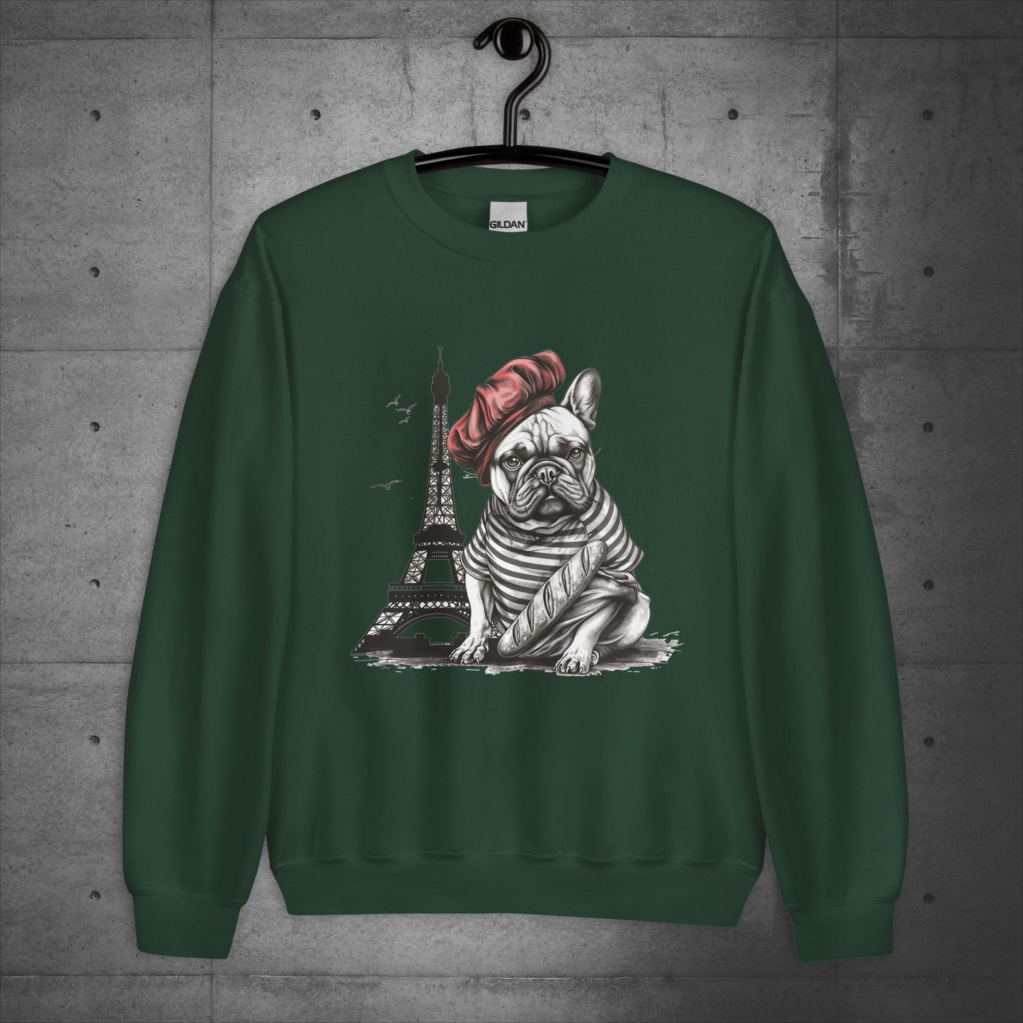 Unisex French Bulldog at the Eiffel Tower Sweater/Sweatshirt