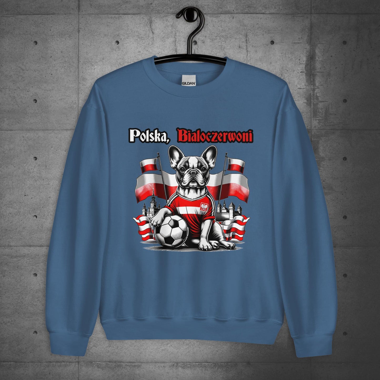 Frenchie Polish Football Unisex Sweater- Polska Bialoczerwoni