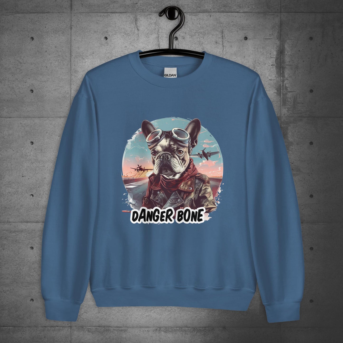 Frenchie Danger Bone Unisex Sweatshirt