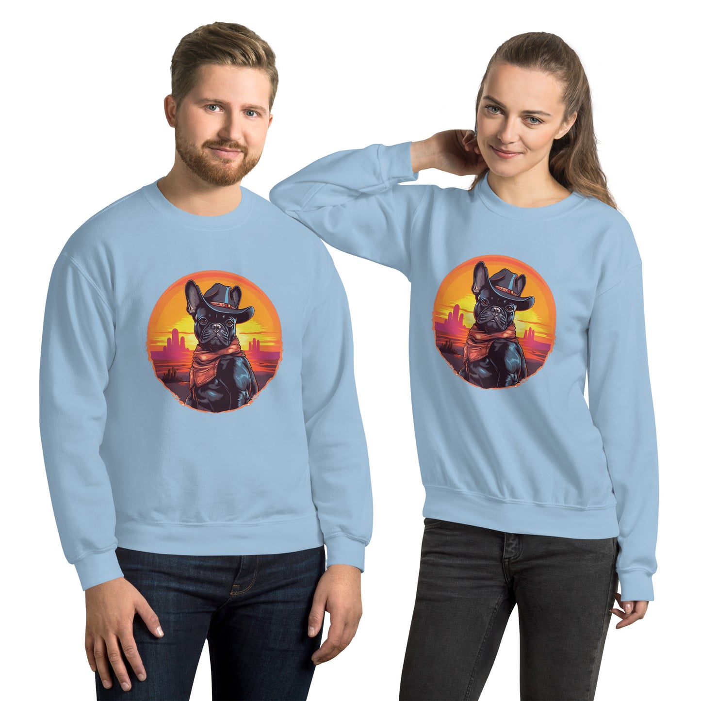 Wild West Cowboy Style Frenchie Unisex Sweater