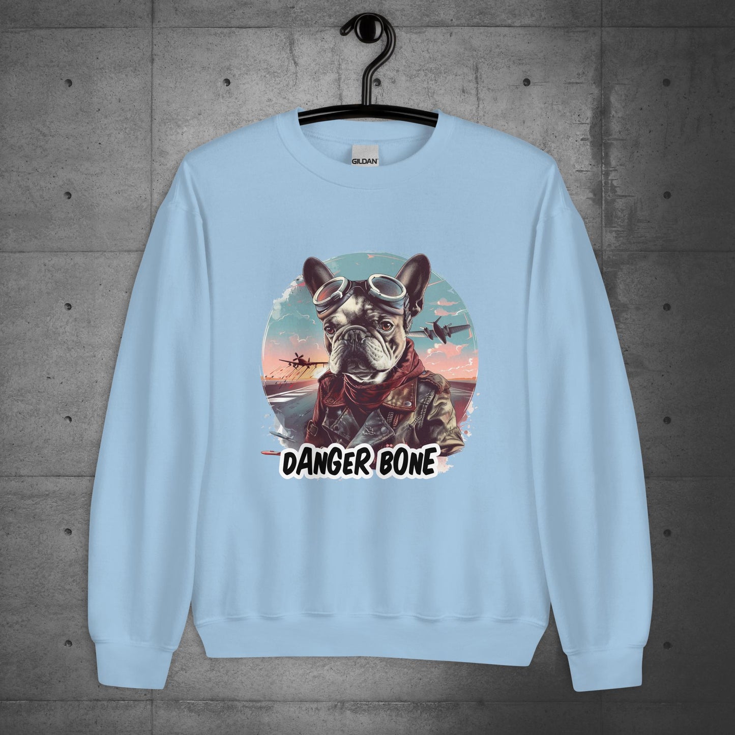 Frenchie Danger Bone Unisex Sweatshirt