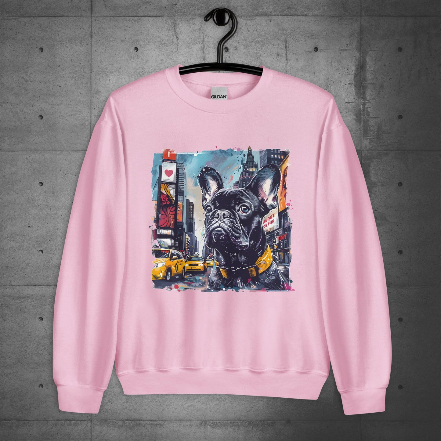 Vibrant Times Square Frenchie - Unisex Sweatshirt/Sweatshirt