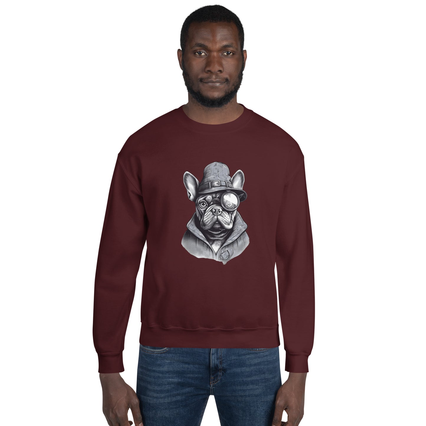 Frenchie Monocle Sweater: Stylish Canine Fashion with a Touch of Sophistication