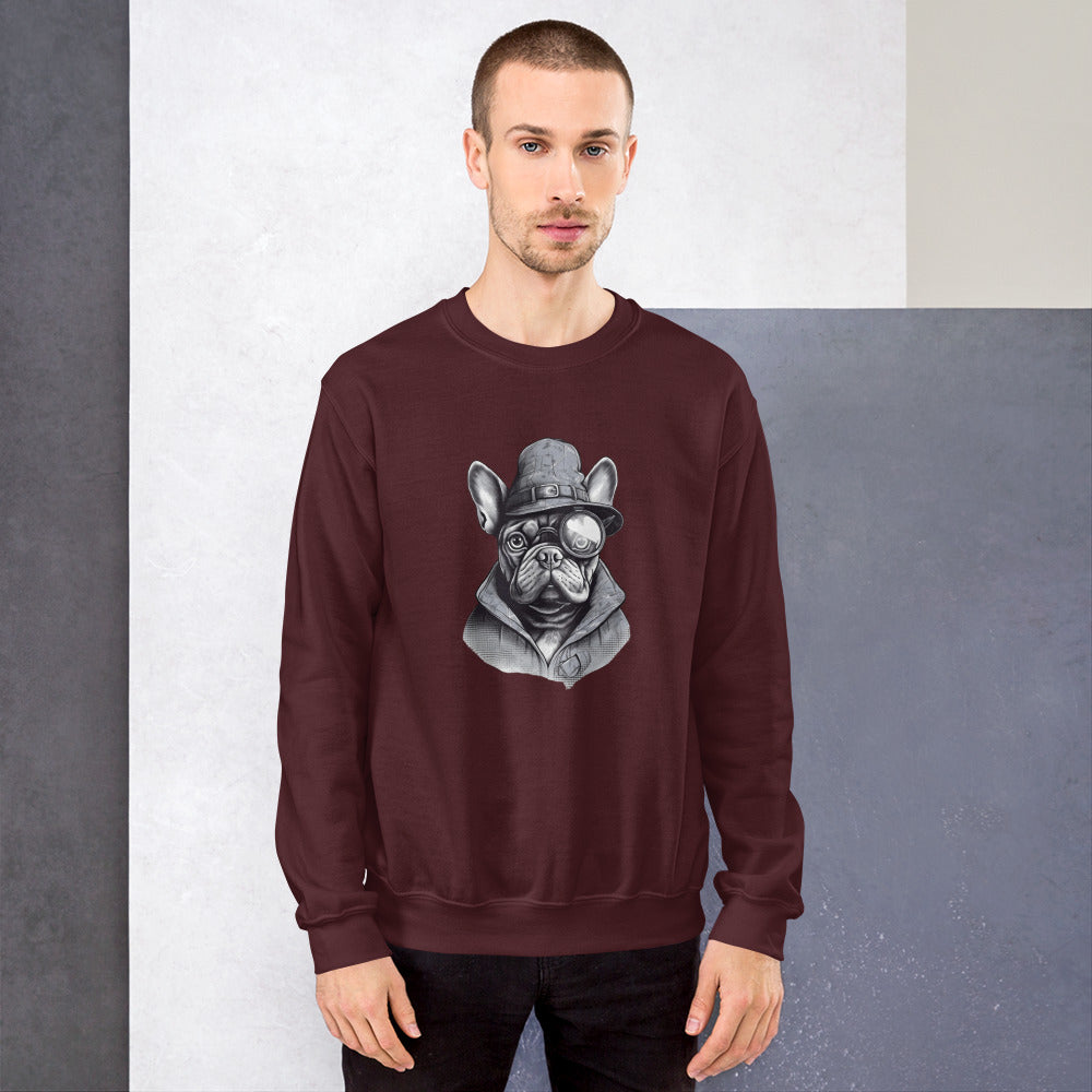 Frenchie Monocle Sweater: Stylish Canine Fashion with a Touch of Sophistication - Frenchie Emporium