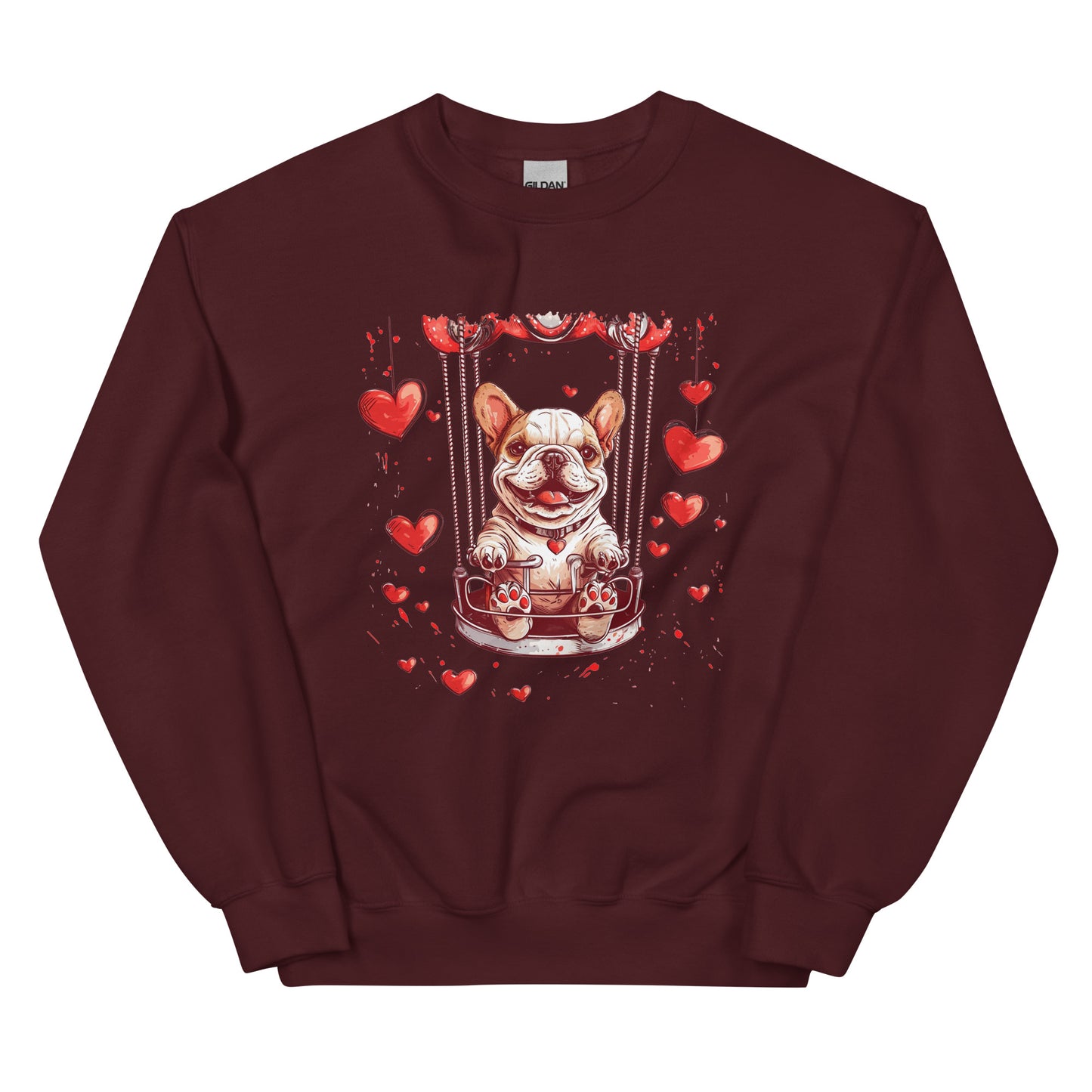 "Swinging Hearts" Unisex Sweatshirt - Frenchie Emporium