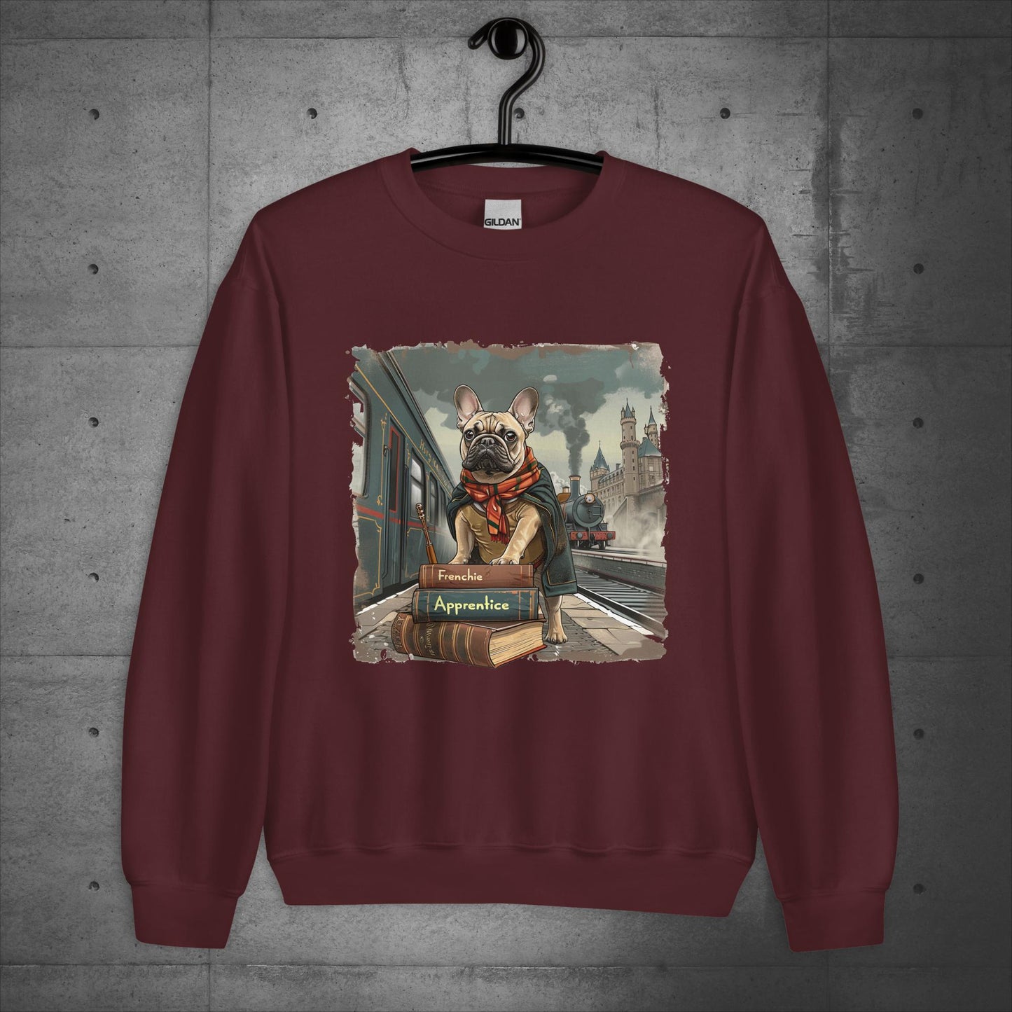 Unisex French Bulldog "Train to Wizardry" Sweater/Sweatshirt