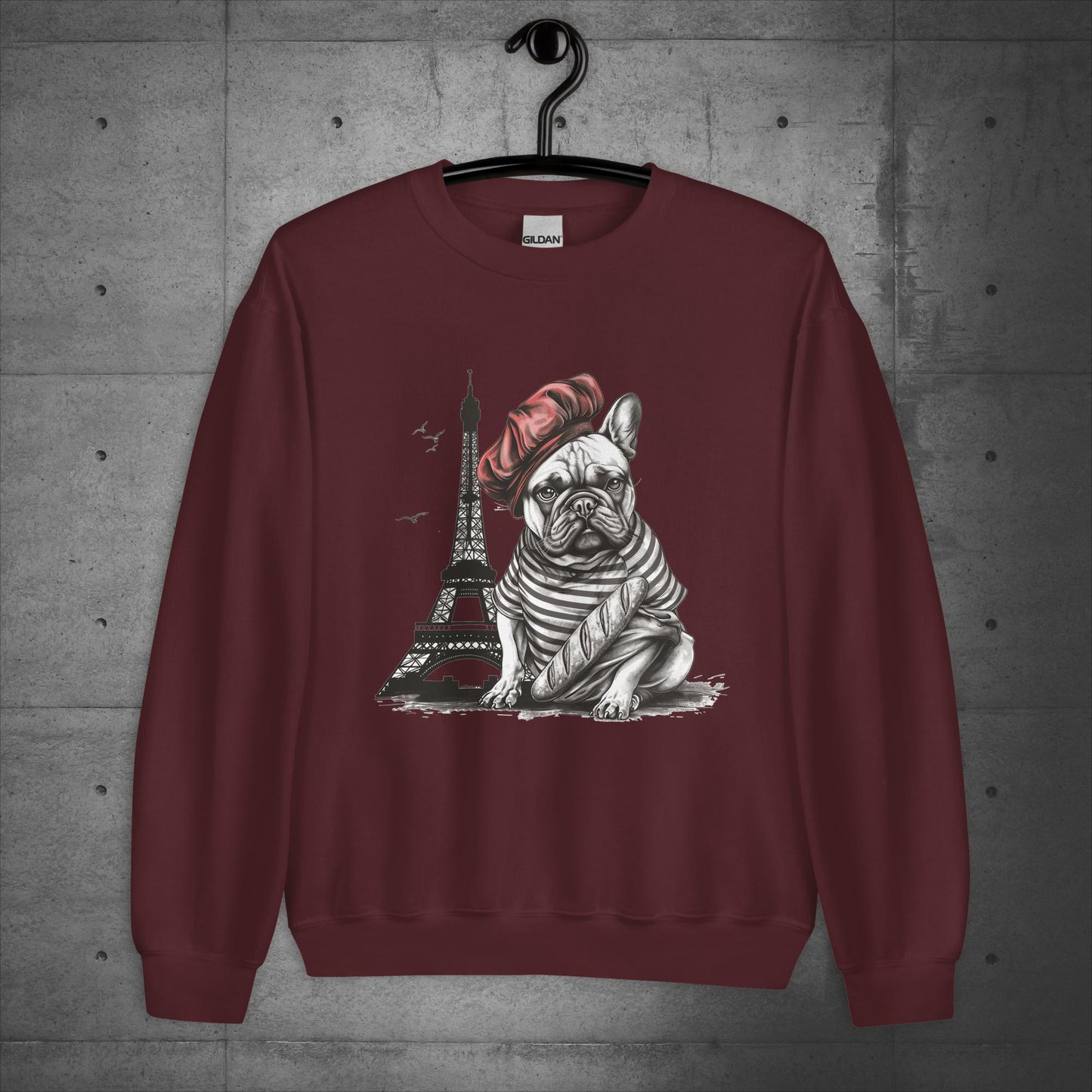 Unisex French Bulldog at the Eiffel Tower Sweater/Sweatshirt