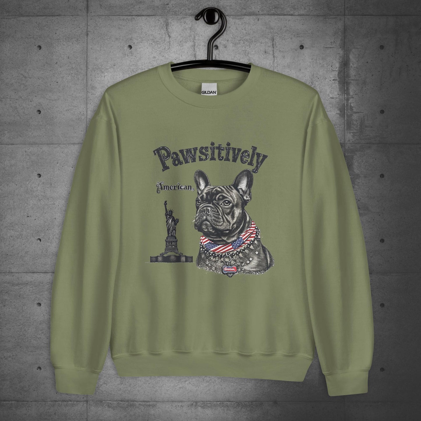 Unisex "Pawsitively American" French Bulldog Sweater/Sweatshirt