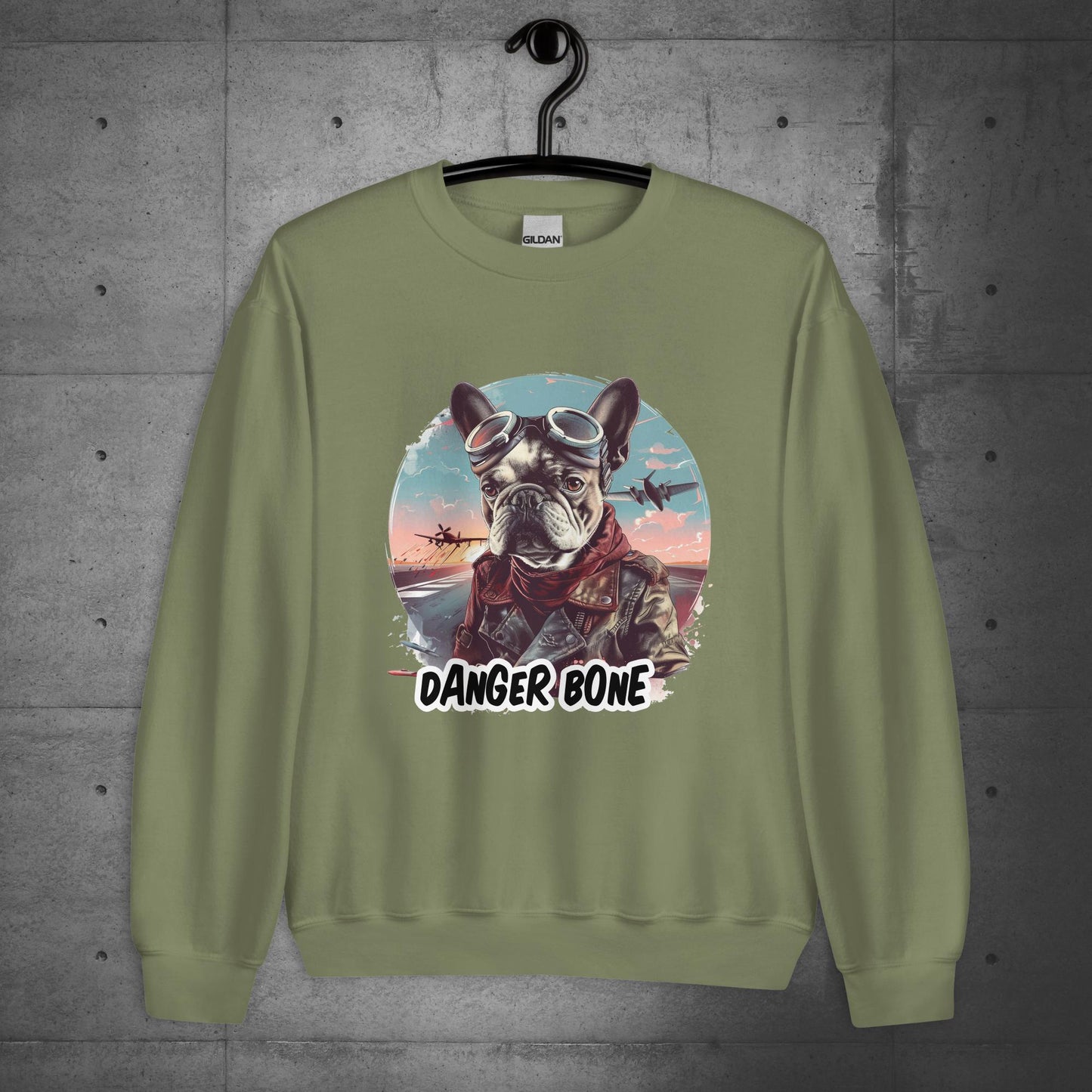 Frenchie Danger Bone Unisex Sweatshirt