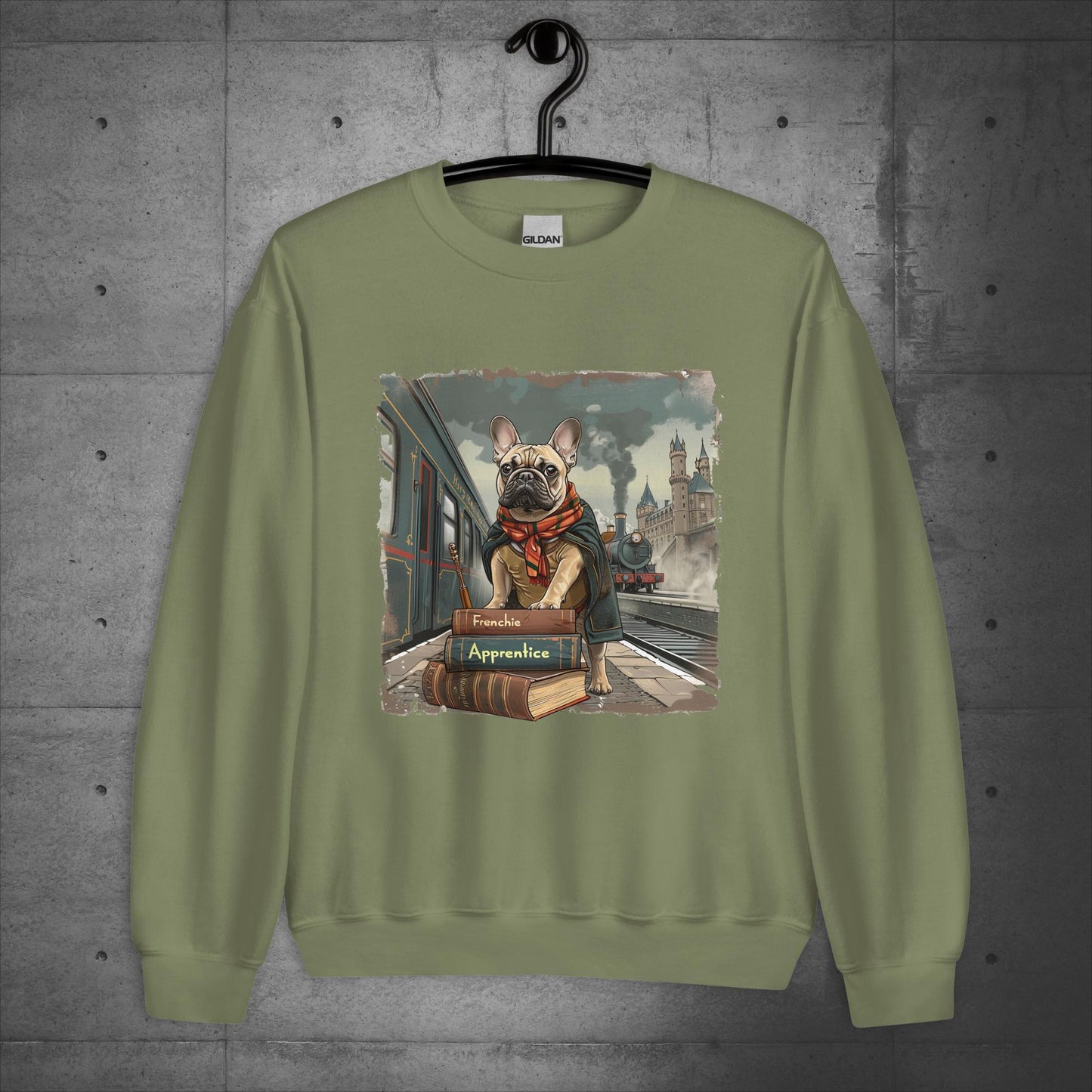 Unisex French Bulldog "Train to Wizardry" Sweater/Sweatshirt