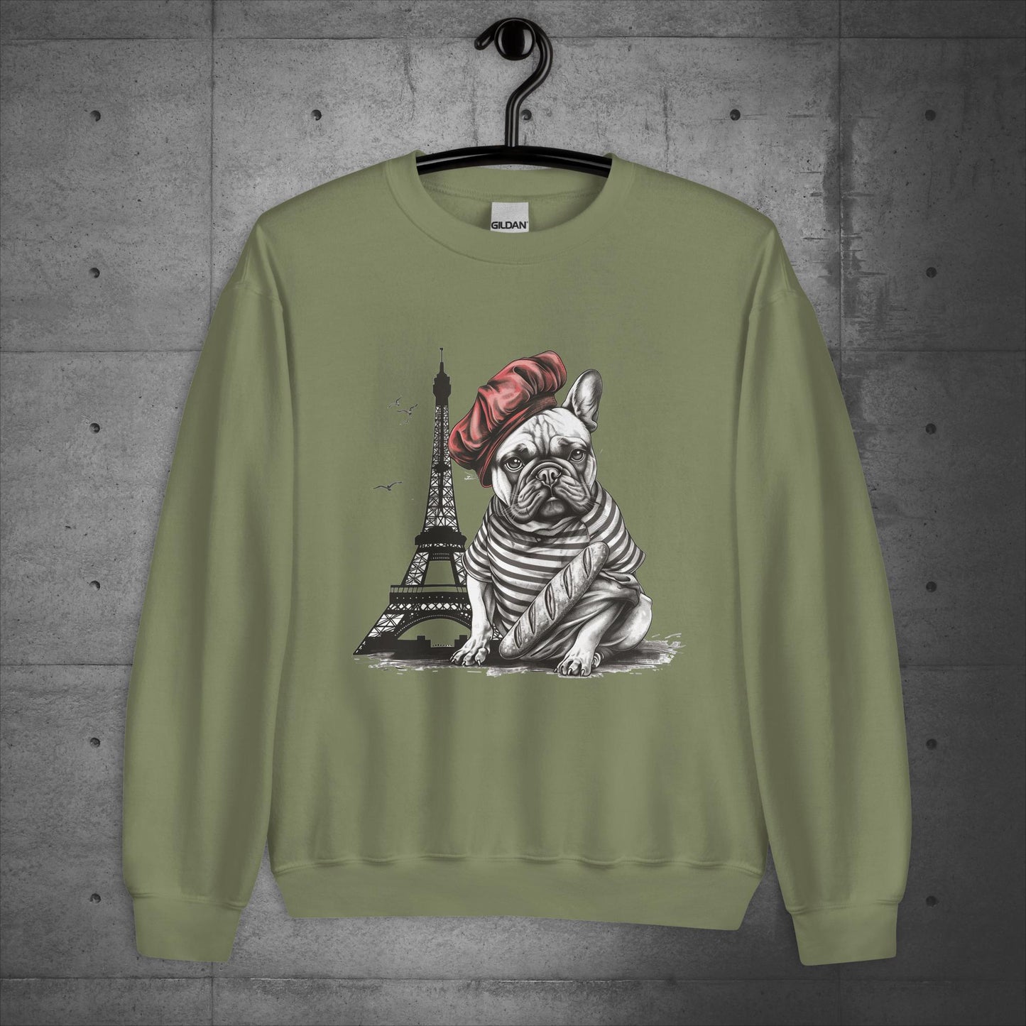 Unisex French Bulldog at the Eiffel Tower Sweater/Sweatshirt