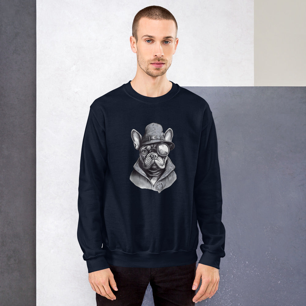 Frenchie Monocle Sweater: Stylish Canine Fashion with a Touch of Sophistication