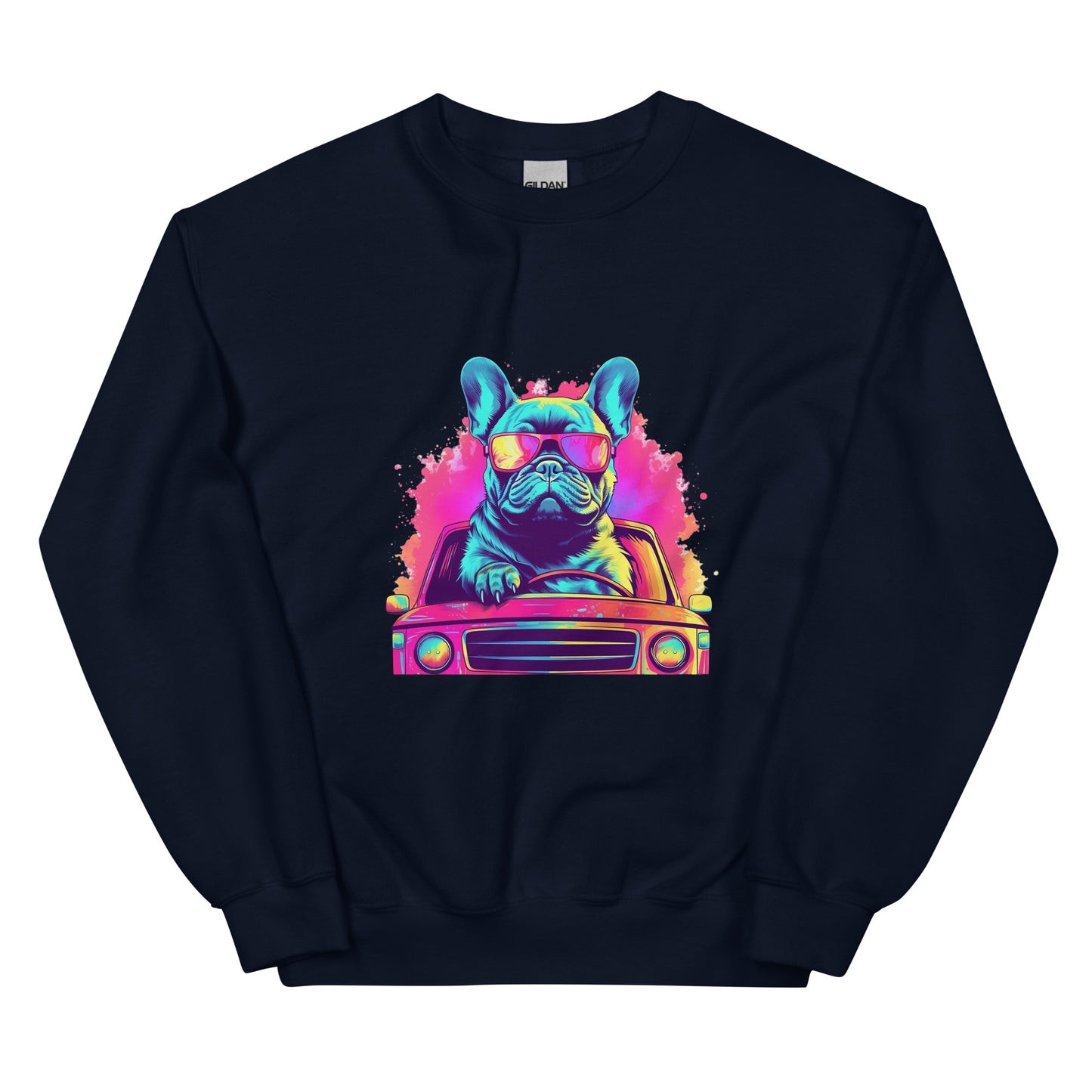 Cruisin' Canines: French Bulldog on Wheels Unisex Sweater