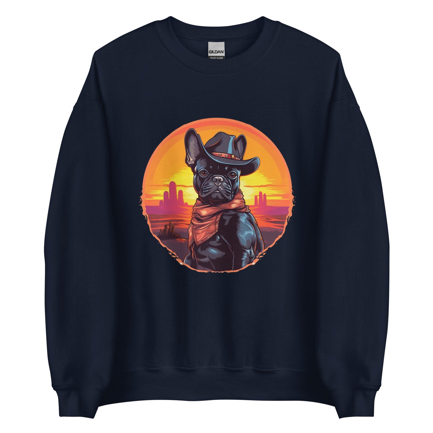 Wild West Cowboy Style Frenchie Unisex Sweater