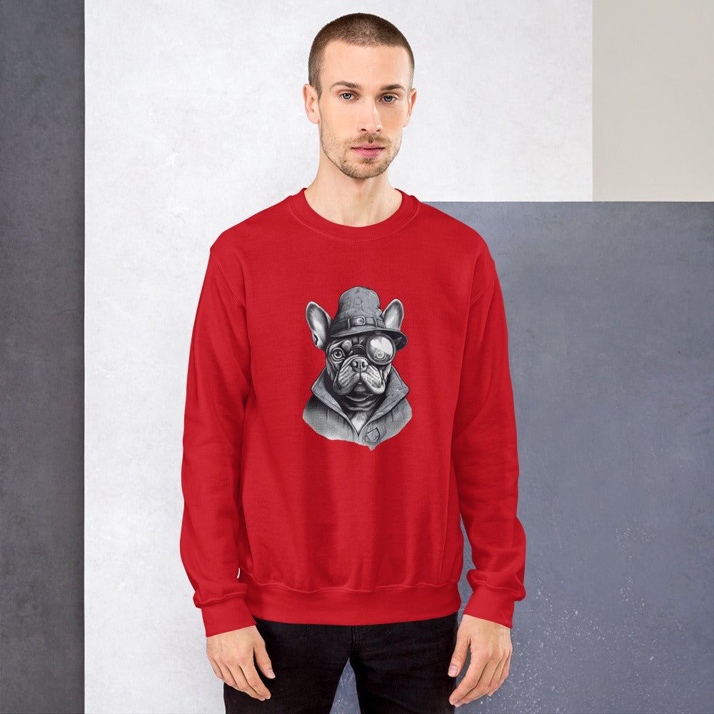 Frenchie Monocle Sweater: Stylish Canine Fashion with a Touch of Sophistication - Frenchie Emporium