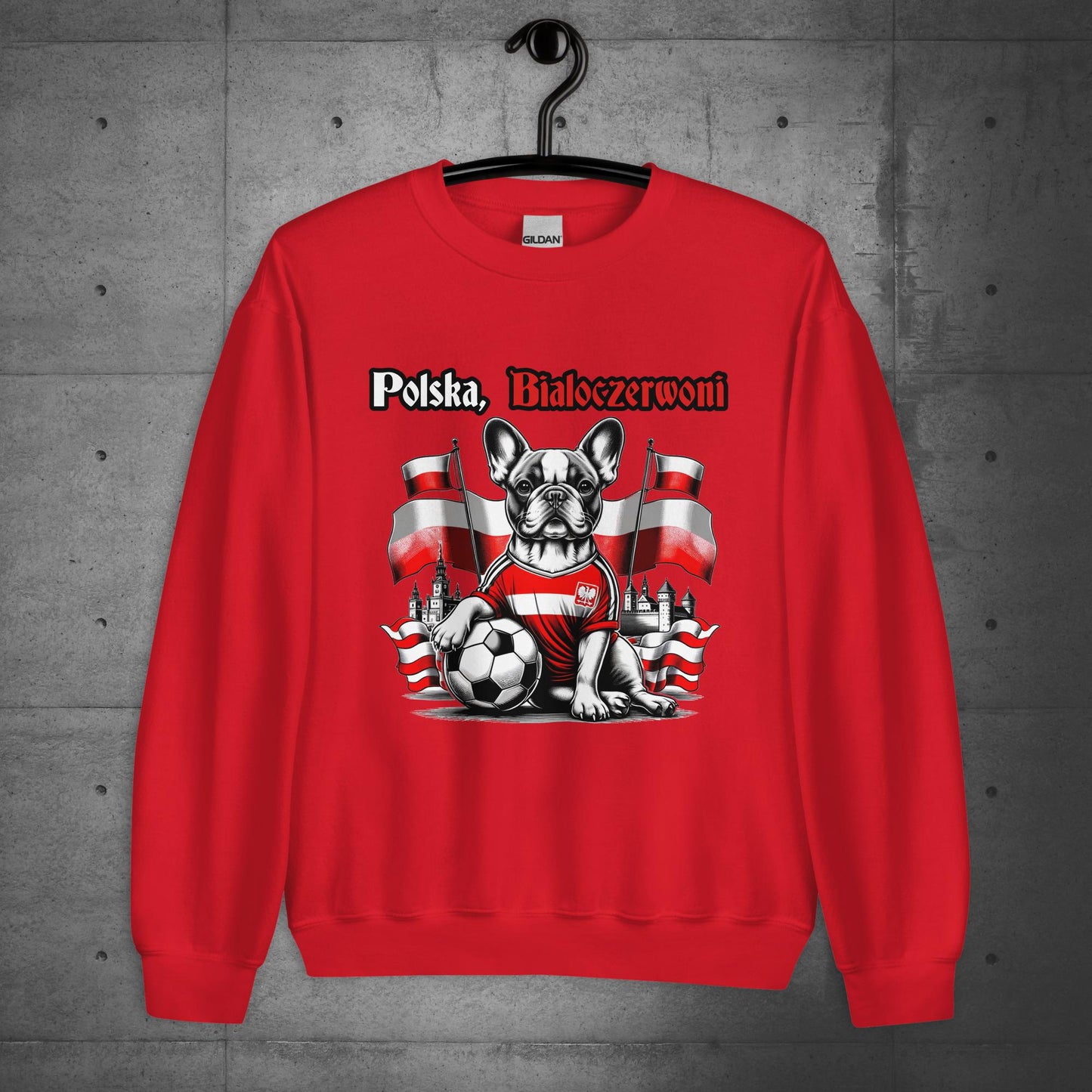 Frenchie Polish Football Unisex Sweater- Polska Bialoczerwoni