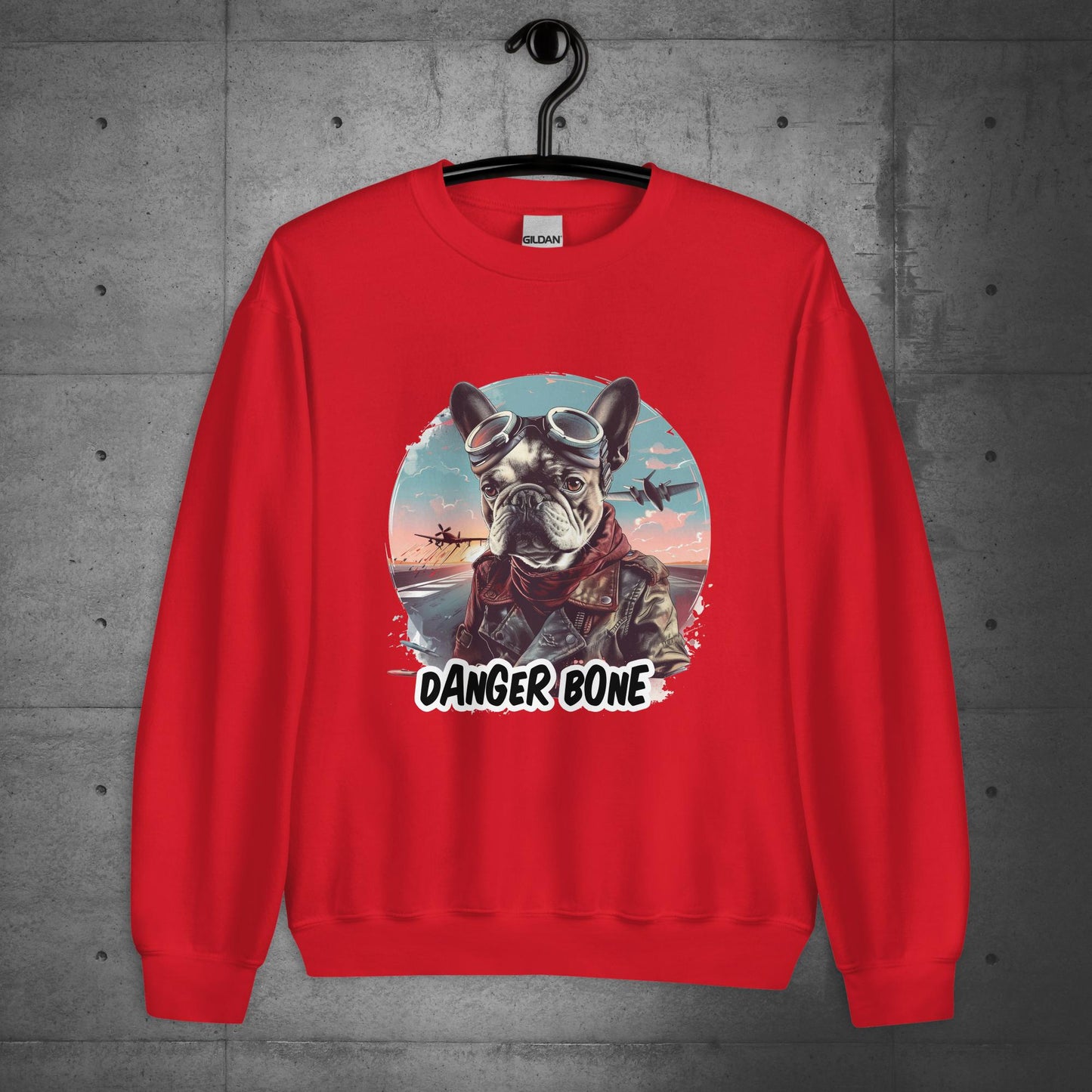 Frenchie Danger Bone Unisex Sweatshirt