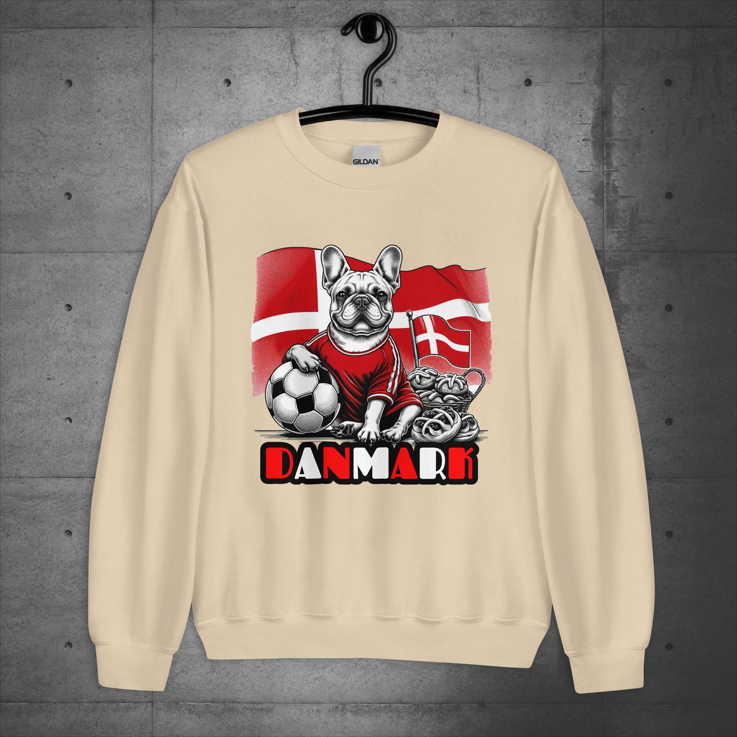 Frenchie Danmark Football Fan - Unisex Sweater / Sweatshirt