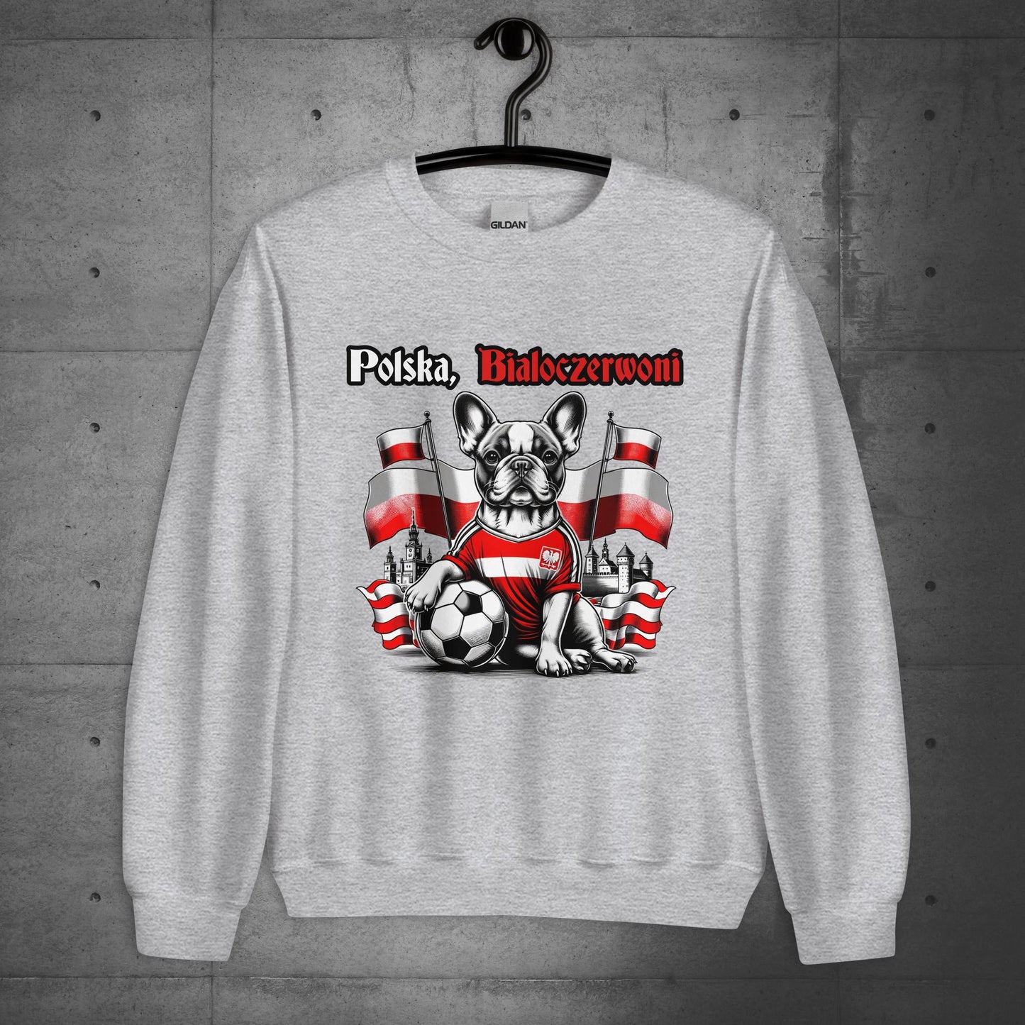 Frenchie Polish Football Unisex Sweater- Polska Bialoczerwoni