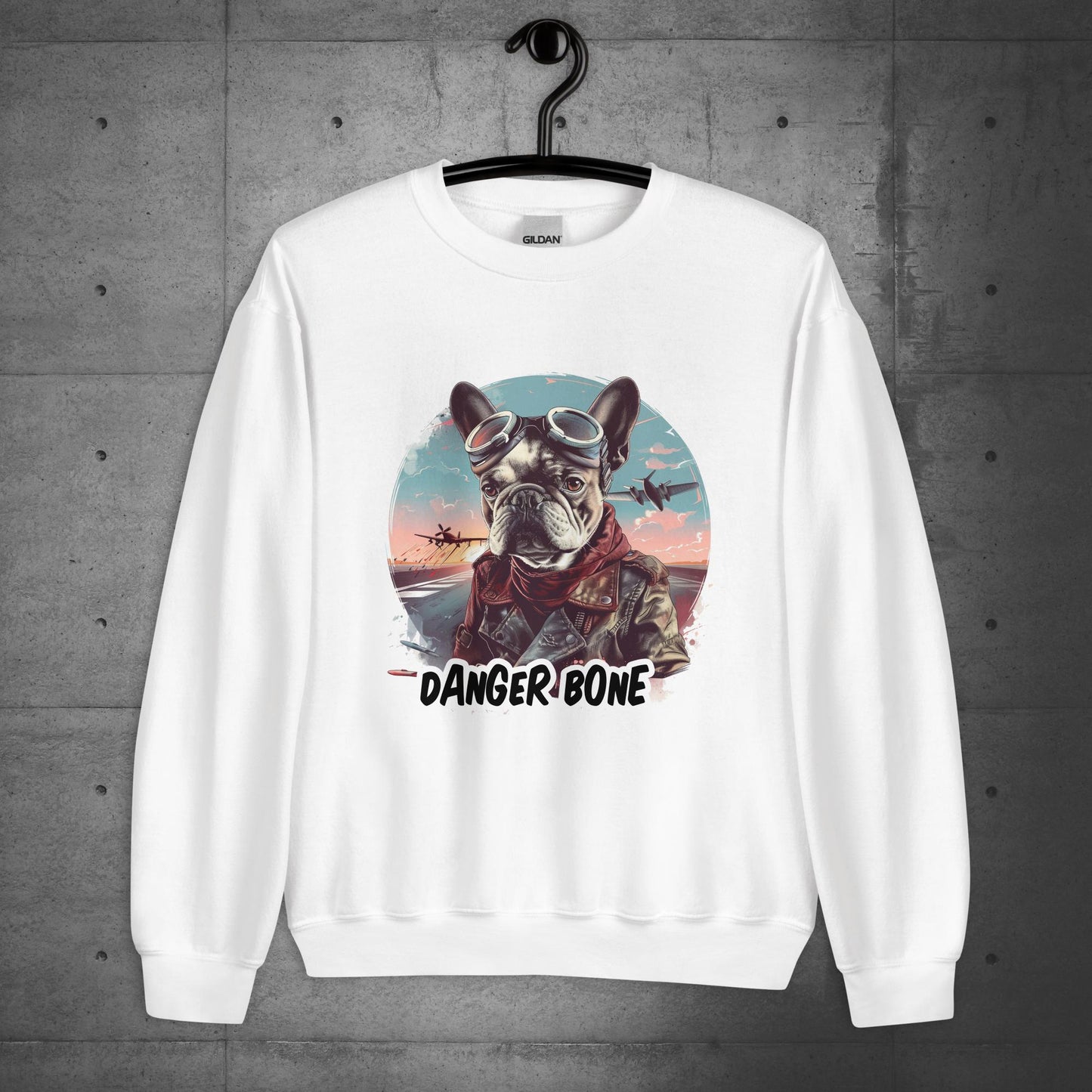 Frenchie Danger Bone Unisex Sweatshirt