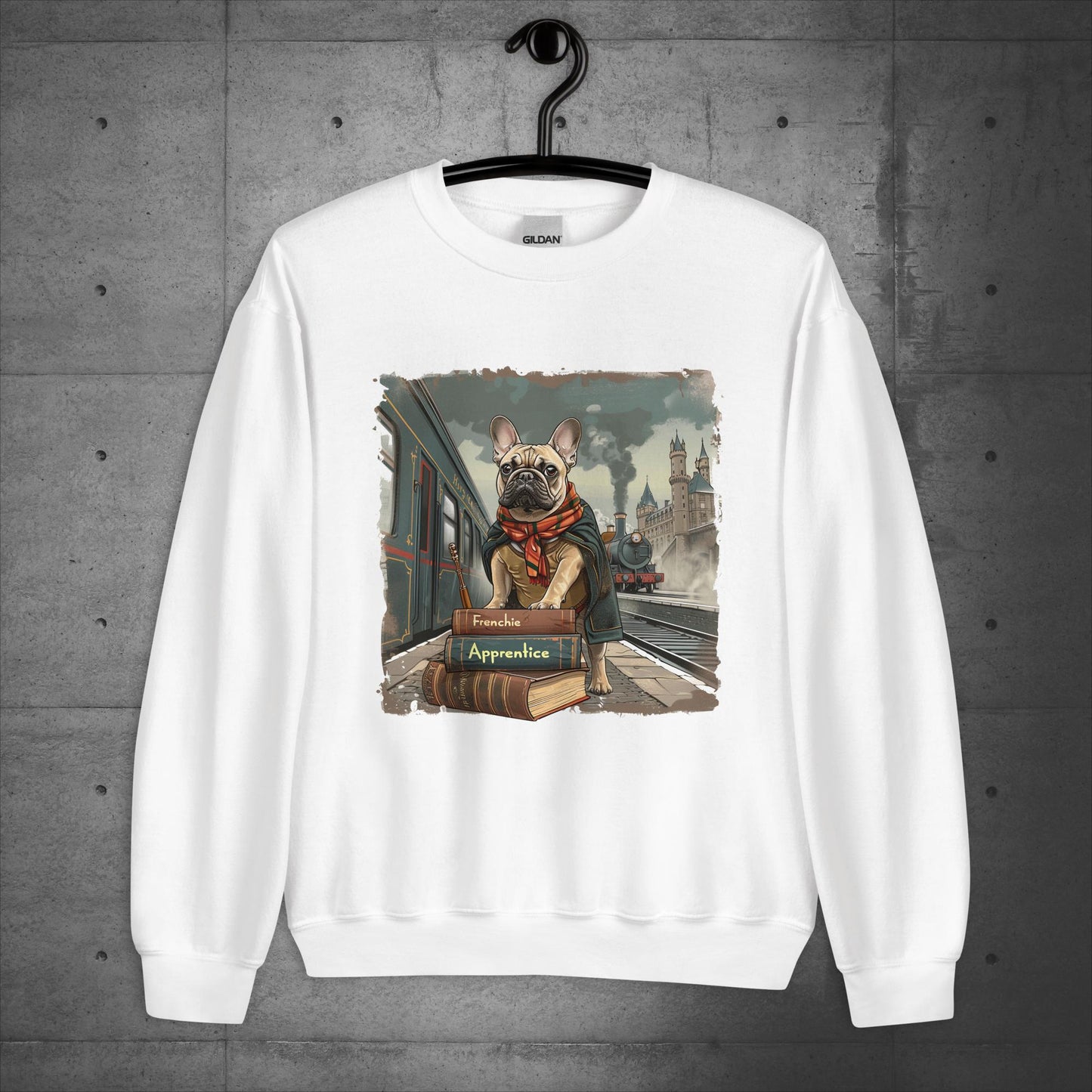 Unisex French Bulldog "Train to Wizardry" Sweater/Sweatshirt