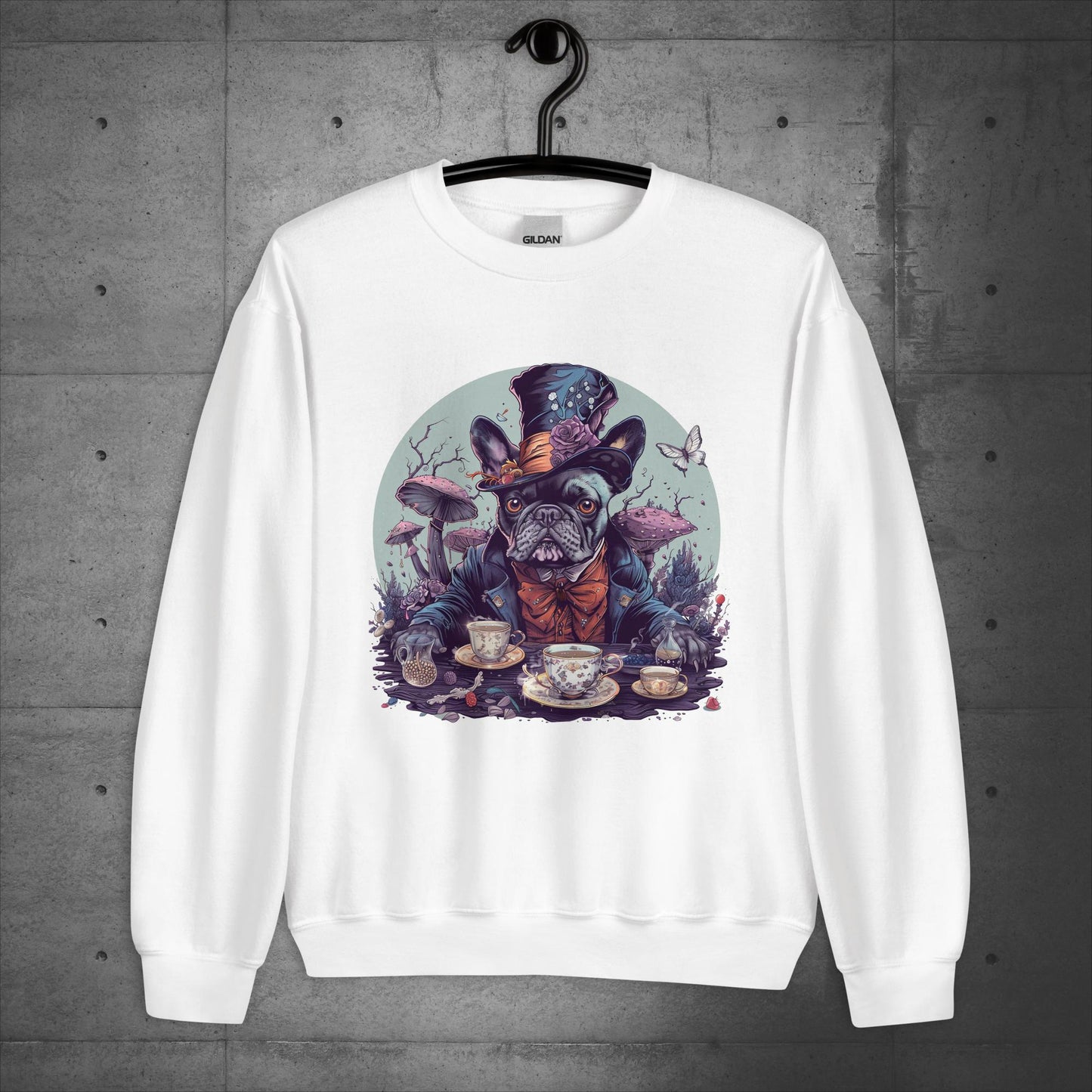 Mad Hatter Frenchie - Unisex Sweater/Sweatshirt